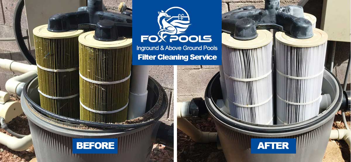 Pool Filter Cleaning - Before & After